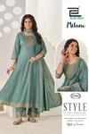 Milano By Blue Hills Chanderi Foil Printed Plus Size Anarkali Kurti Set 